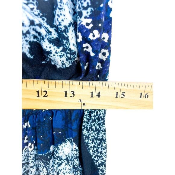 Earthbound Blue Patchwork Off the Shoulder Jumpsuit‎ Size M - Picture 7 of 12